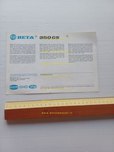 Beta 350 GS 1980 depliant italiano originale