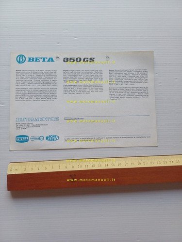Beta 350 GS 1980 depliant italiano originale
