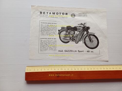 Beta 48 Gazzella Sport anni 60 depliant originale ITALIANO