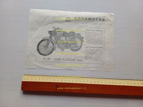 Beta 48 Gazzella Sport anni 60 depliant originale ITALIANO