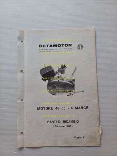 Beta 48 Motore 4M 1968 catalogo ricambi originale ENGINE spare …