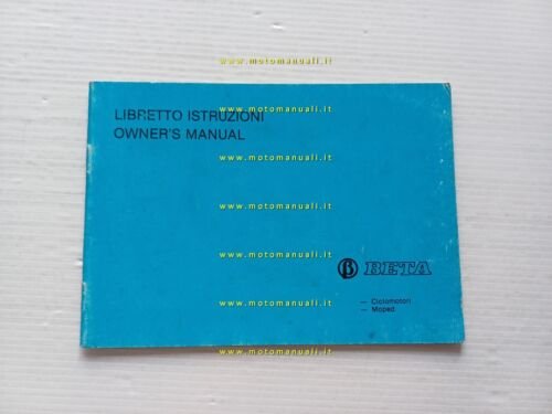 Beta 50 ANDY-B12-MIO-PULLMAN-M4-MX4-M4L-M5-MX6-TR 50 manuale uso originale