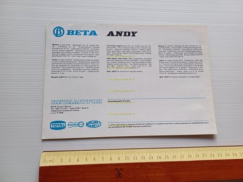 Beta 50 Andy tubone depliant originale ITALIANO