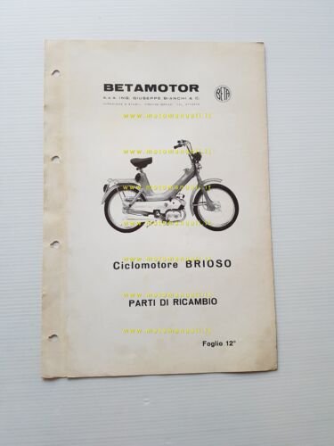 BETA 50 Brioso 1968 ciclomotore catalogo ricambi TELAIO originale