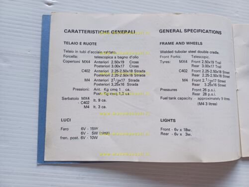 Beta 50 Ciclomotori 4V anni 70 manuale uso originale italiano …