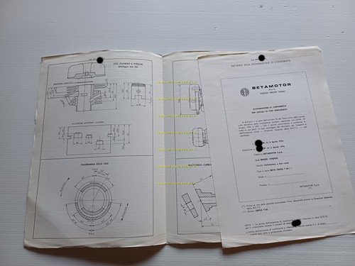 Beta 50 Cross T 1974 Facsimile scheda omologazione DGM Motorizzazione …