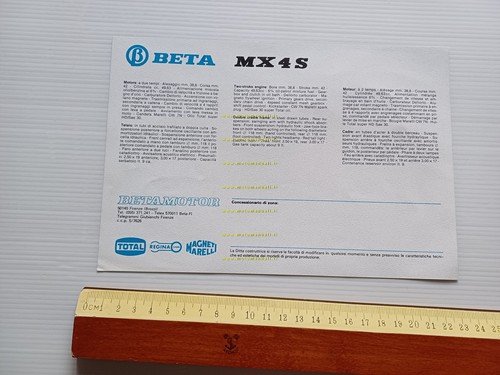 Beta 50 MX 4 S anni 70 depliant ITALIANO originale