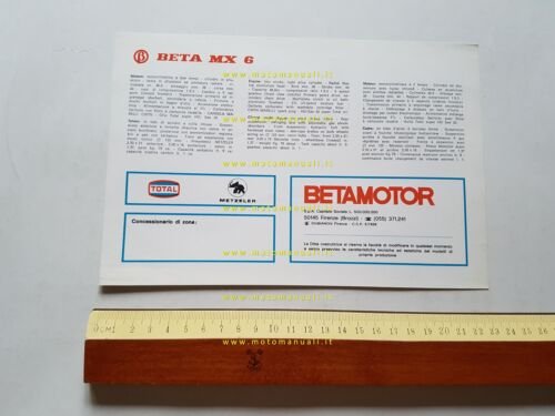 Beta 50 MX 6 anni 70 depliant ITALIANO originale