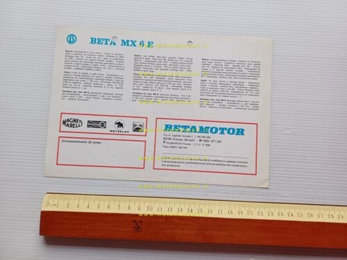 Beta 50 MX 6 E depliant originale ITALIANO