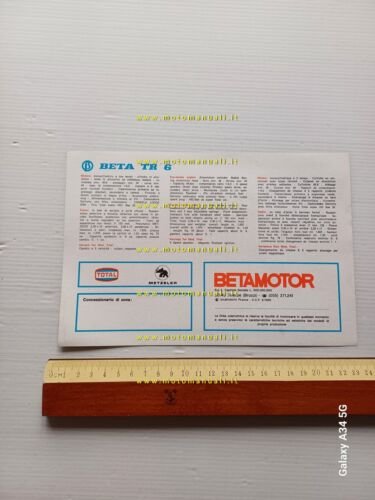 Beta 50 TR 6 anni 70 depliant ITALIANO originale