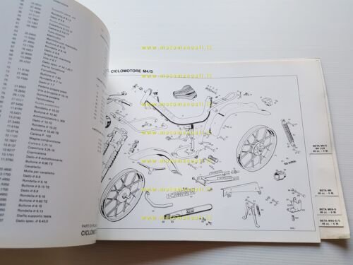 BETA 50 tutti modelli ciclomotori 1982 catalogo ricambi originale parts …