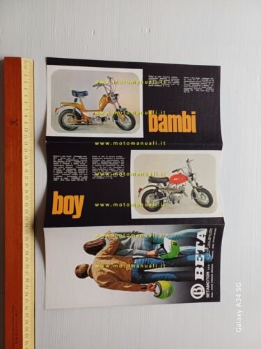 Beta ciclomotori 50 Bambi Boy SL5 Holly 1974 depliant originale …