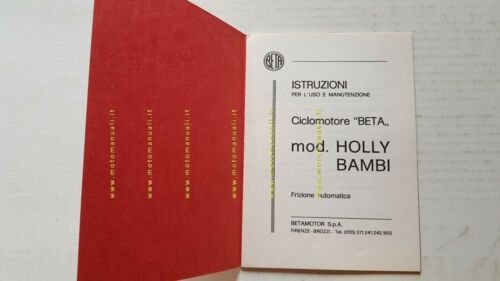 Beta Ciclomotori 50 Holly-Bambi manuale uso originale anni 70 owner's …