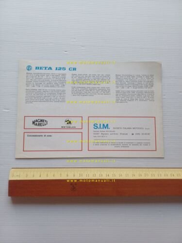 Beta CR 125 Cross 1977 depliant italiano originale