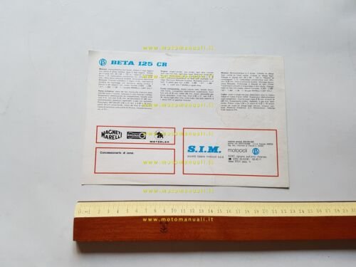 BETA CR 125 cross 1978 depliant originale italiano