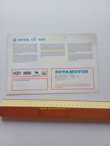 Beta CR 125 Cross 1979 depliant italiano originale