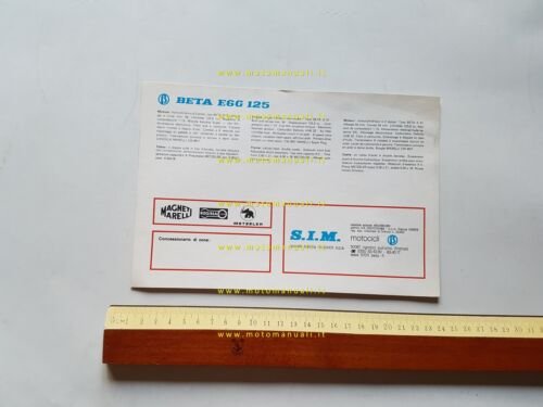 BETA E6G 125 regolarità enduro depliant originale italiano