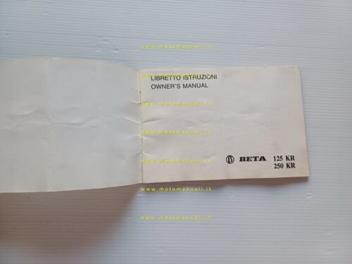 Beta KR 125 - 250 1985 manuale uso manutenzione libretto …