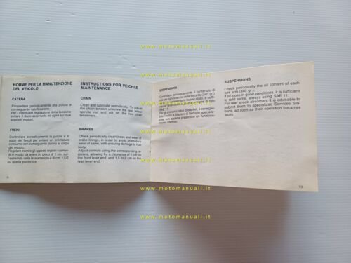 Beta KR 125 - 250 1985 manuale uso manutenzione libretto …