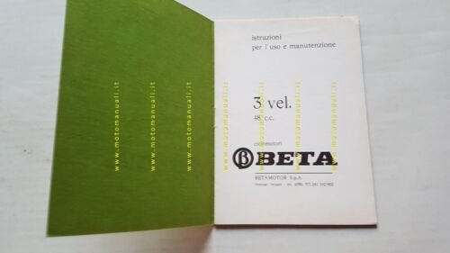 Beta modelli 48 3V anni 70 manuale uso manutenzione originale …