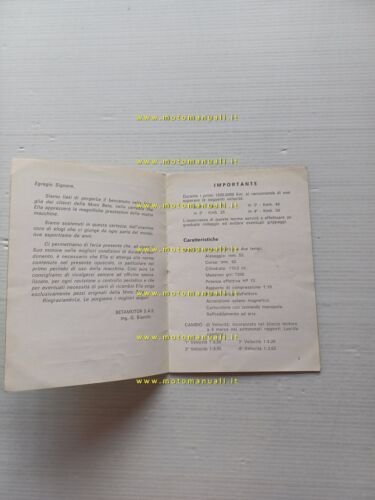 Beta T.V. 110 1971 manuale uso manutenzione libretto italiano originale