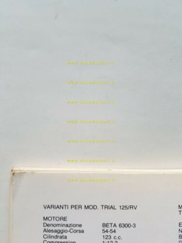 Beta TR 32 240 Trial 1984 manuale uso manutenzione libretto …