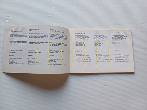 Beta TR 34 TRIAL 50 1987 manuale uso manutenzione libretto …
