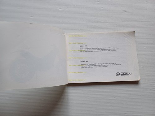 Beta TRIAL Techno 250 manuale uso manutenzione libretto originale