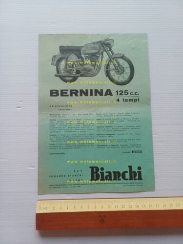 Bianchi 125 Bernina 1958 depliant italiano originale