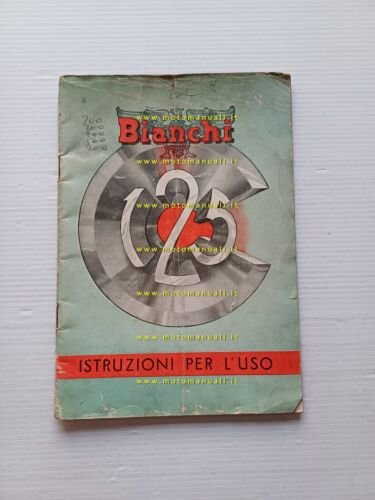 Bianchi 125 Bianchina 1949 manuale uso manutenzione italiano originale