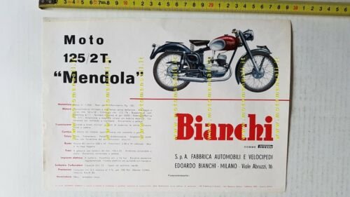 Bianchi 125 Mendola 1955 depliant moto originale brochure