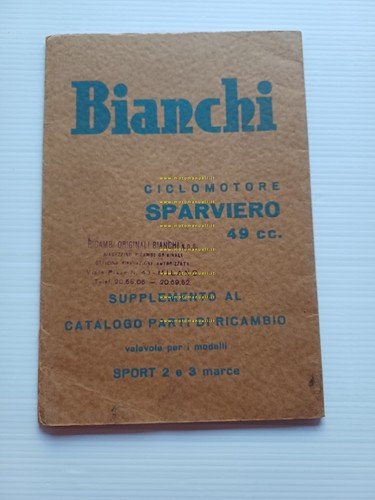 Bianchi 49 Sparviero Sport 2-3 V motore Puch 1957 SUPPLEMENTO …