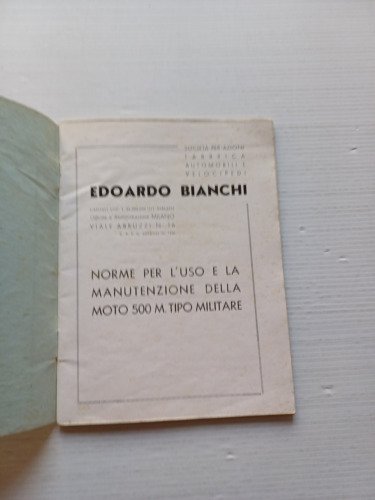 Bianchi 500 M Militare 1942 manuale uso manutenzione originale anteguerra