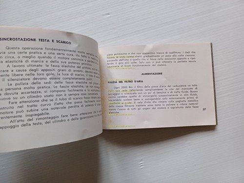 Bianchi Gardena 75 1959 manuale uso manutenzione libretto originale italiano