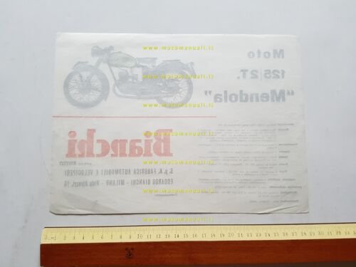 Bianchi Mendola 125 1954 depliant ITALIANO originale