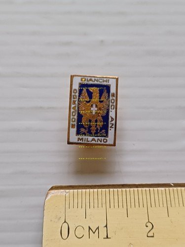 Bianchi moto auto biciclette distintivo smaltato Bergonzi originale anni 30