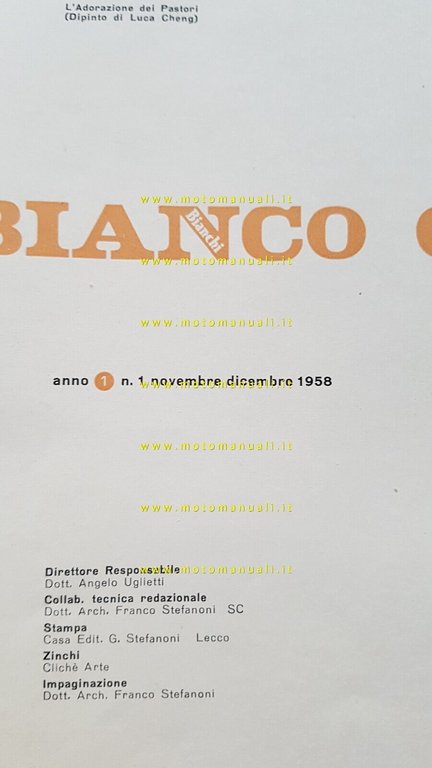 Bianchi moto bici auto rivista Biancoceleste anno 1 n. 1 …