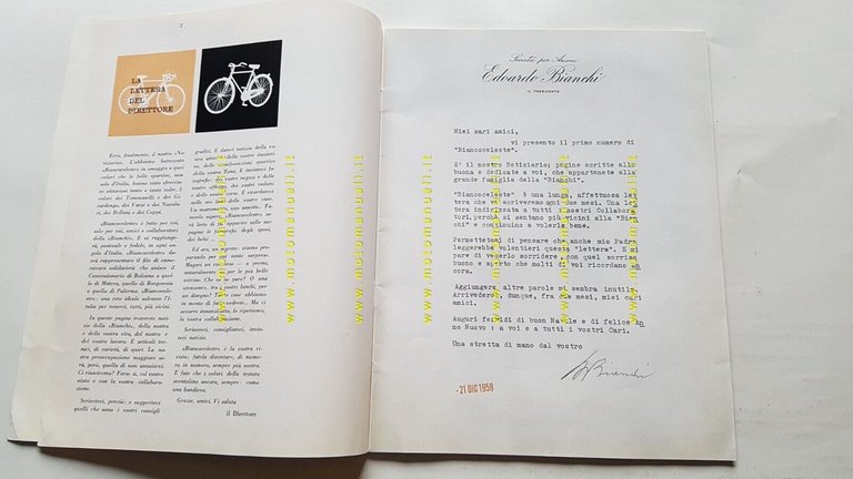 Bianchi moto bici auto rivista Biancoceleste anno 1 n. 1 …