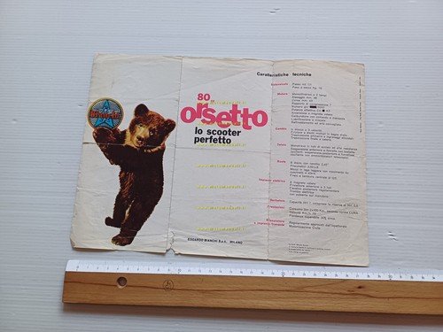 Bianchi Orsetto 80 scooter depliant italiano originale
