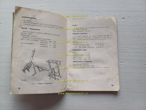 Bianchi Orsetto S 80/2 1962 manuale uso manutenzione libretto italiano …
