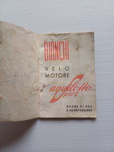 Bianchi Velomotore Aquilotto 48 Sport 1953 manuale uso manutenzione originale