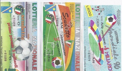 Biglietti Lotteria - 3 pezzi - Calcio - 1990 - …