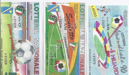 Biglietti Lotteria - 3 pezzi - Calcio - 1990 - …