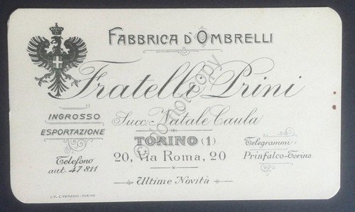 Biglietto - Fabbrica Ombrelli Fratelli Prini - Torino - avviso … | Immagine principale