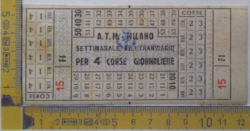 Biglietto A.T.M. Milano - Settimanale filotranviario - Nuovo - Annulato …