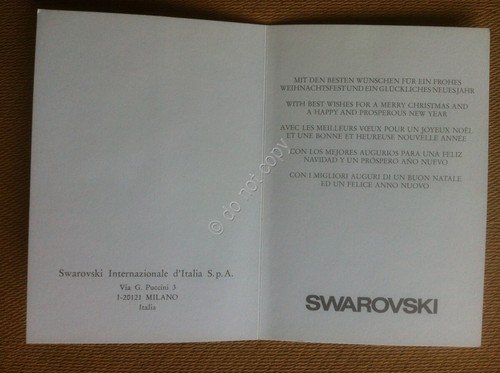 Biglietto augurale Swarovski Internazionale d'Italia spa - come nuovo mint