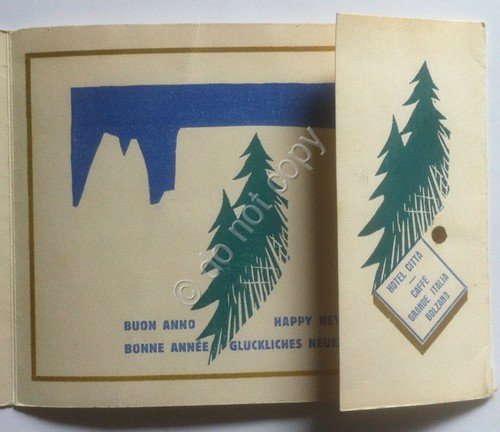 Biglietto auguri Hotel Città e Caffé Grande Italia Bolzano 1934 … | Immagine principale