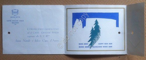 Biglietto auguri Hotel Città e Caffé Grande Italia Bolzano 1934 … | Immagine Gallery 3