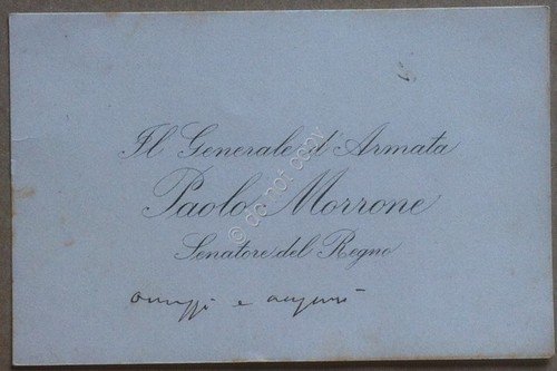 Biglietto da visita Senatore Paolo Morrone - Ministro della Gruerra … | Immagine principale