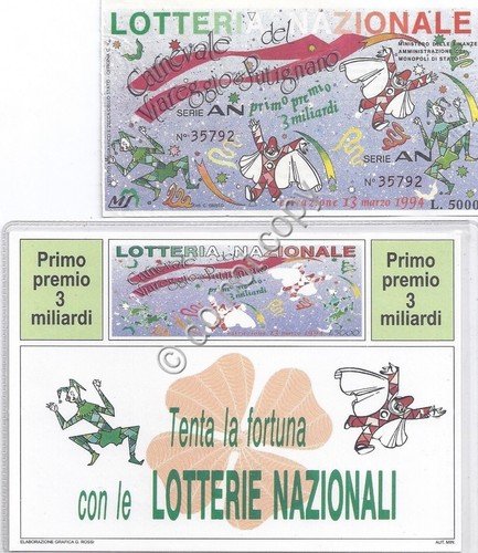 Biglietto e cartolina Lotteria Nazionale - Carnevale Viareggio e Putignano … | Immagine principale
